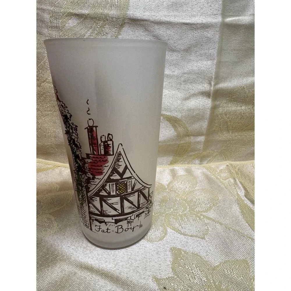 Set 5 Hazel Atlas Charles Dickens Character Frosted Glass Tumblers  5.5
